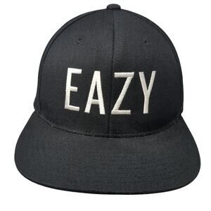 G-Eazy Snapback Cap Black One Size Adjustable Embroidered Vented Holes 6 Panel